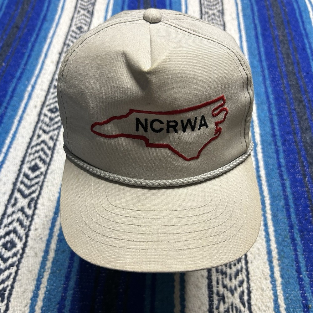 Vintage 80s NCRWA North Carolina Racing Rope Snapback Hat Made Korea Trucker